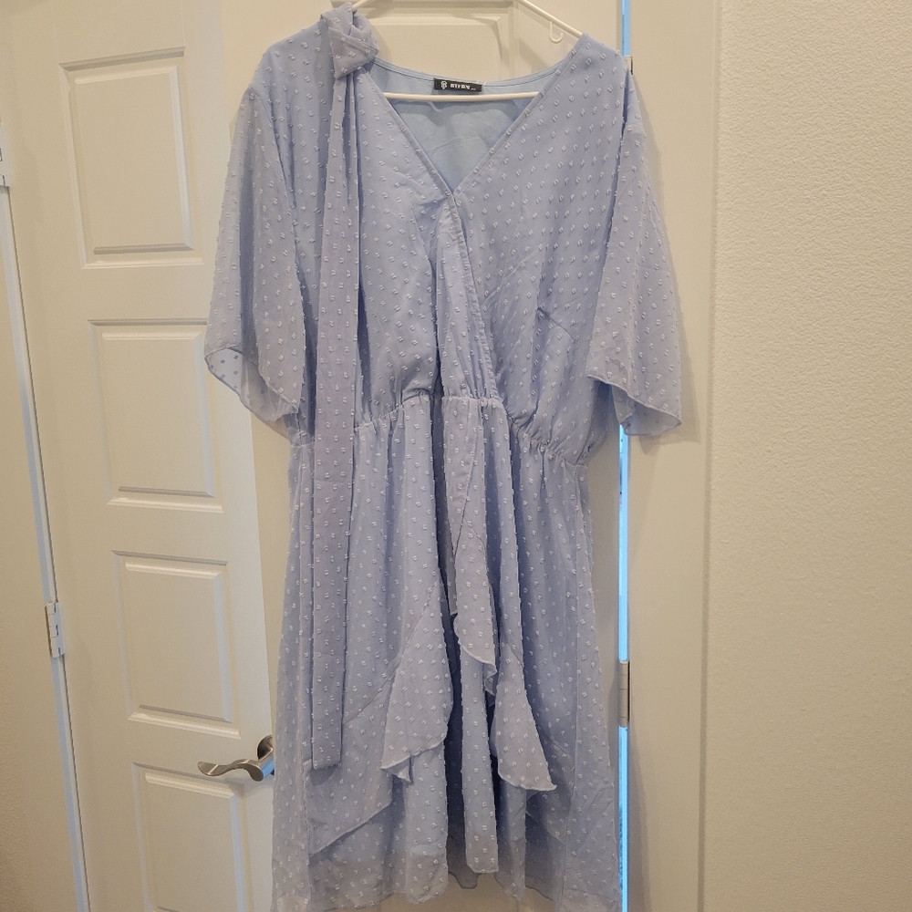 Blue polka-dot dress